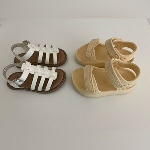 Gap White gladiator sandals and Cream Old navy Sandals